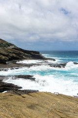 Highway ocean coastline in Hawaii, USA