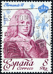 A stamp printed by Spain shows King Fernando VI