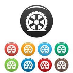 Auto tire icon. Simple illustration of auto tire vector icons set color isolated on white