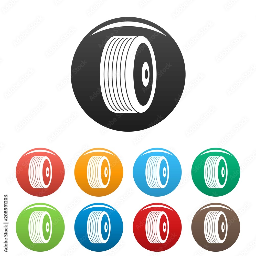 Poster disk icon. simple illustration of disk vector icons set color isolated on white
