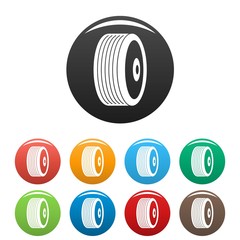 Disk icon. Simple illustration of disk vector icons set color isolated on white