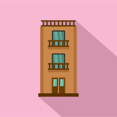 Two floor house icon. Flat illustration of two floor house vector icon for web design