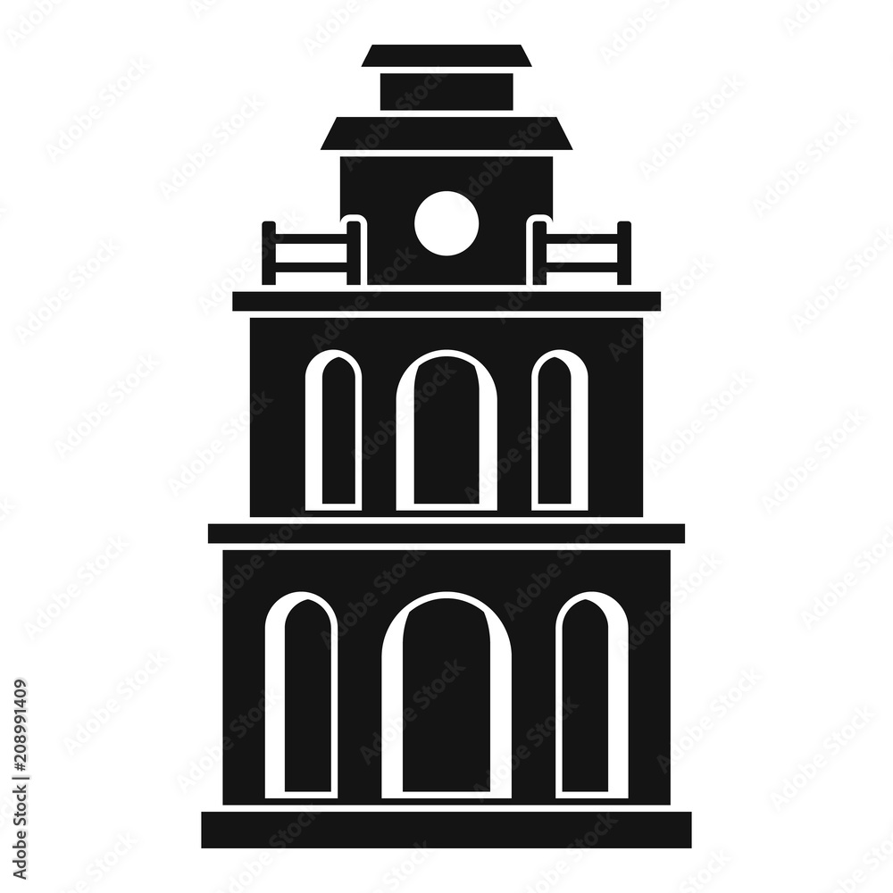 Poster taiwan clock building icon. simple illustration of taiwan clock building vector icon for web design 