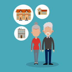 Real estate, food and health cartoons vector illustration graphic design