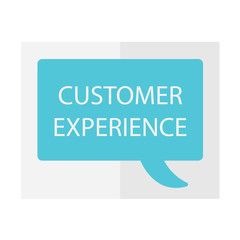 customer experience written on speech bubble- vector illustration