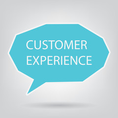 customer experience written on speech bubble- vector illustration