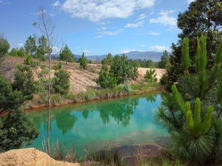 The stunning Pozos Azules ponds near Villa de Leyva, Colombia