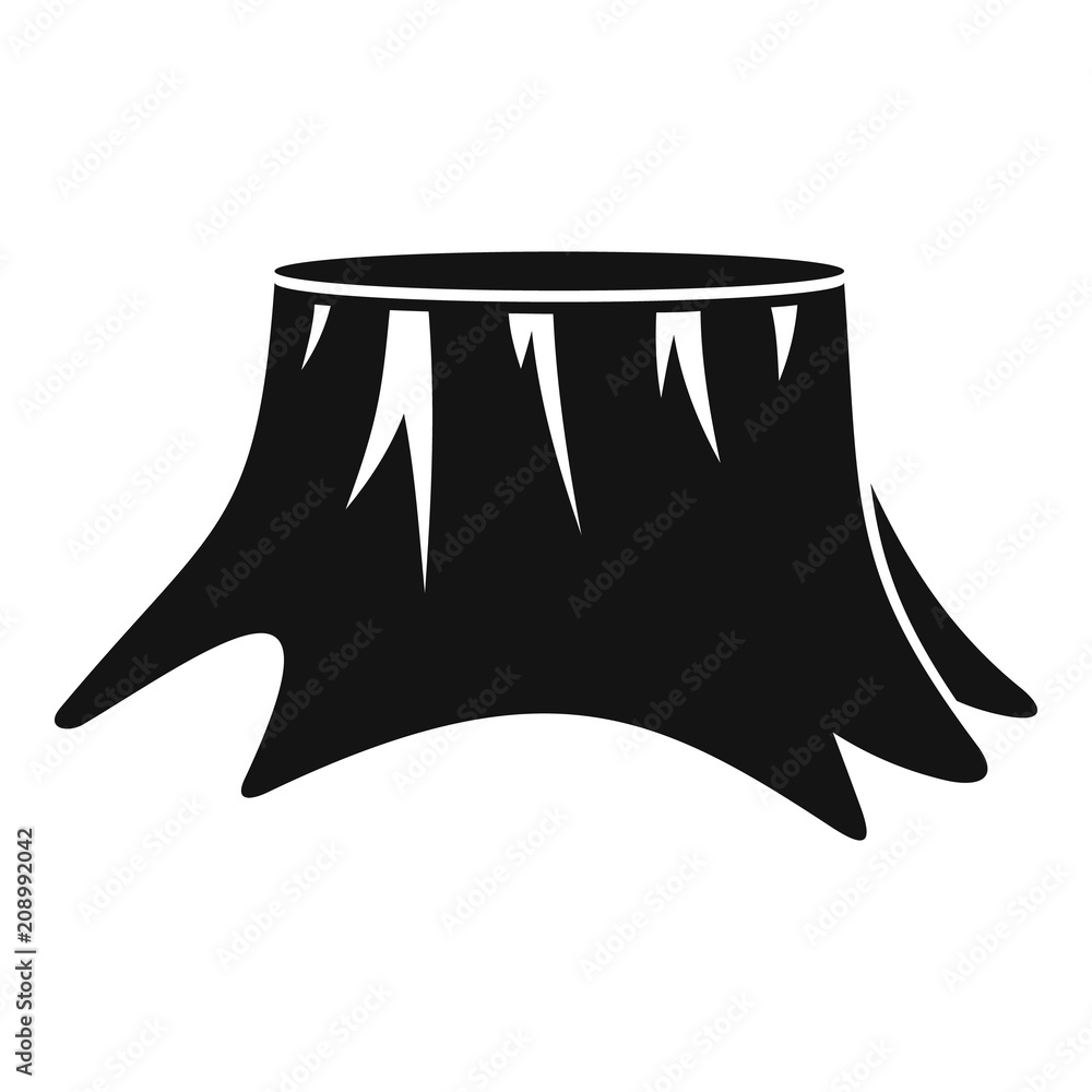 Poster old stump icon. simple illustration of old stump vector icon for web design isolated on white backgr