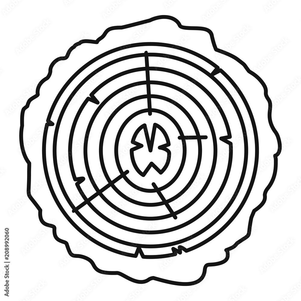 Poster tree rings icon. outline illustration of tree rings vector icon for web design isolated on white bac