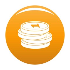 Concept coin icon. Simple illustration of concept coin vector icon for any design orange