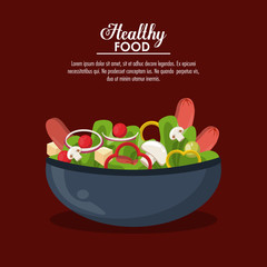 Salad healthy food with information vector illustration graphic design