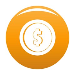 Design coin icon. Simple illustration of design coin vector icon for any design orange