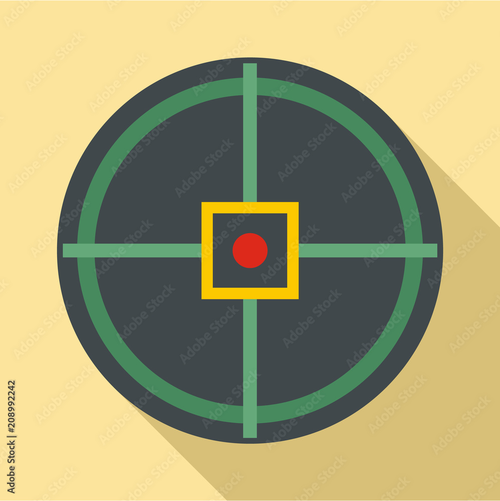 Aufkleber red point gun aim icon. flat illustration of red point gun aim vector icon for web design