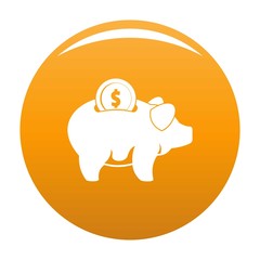 Pig money icon. Simple illustration of pig money vector icon for any design orange
