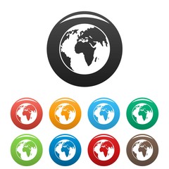 Our planet icon. Simple illustration of our planet vector icons set color isolated on white