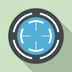 Fototapeta premium Blue gun aim icon. Flat illustration of blue gun aim vector icon for web design