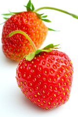 Red berry strawberry isolated on white background.