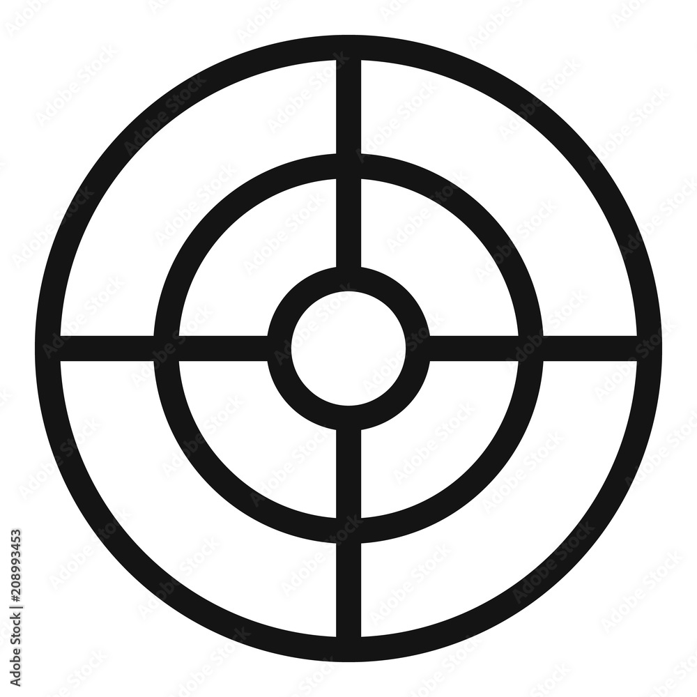Poster futuristic aim scope icon. simple illustration of futuristic aim scope vector icon for web design is