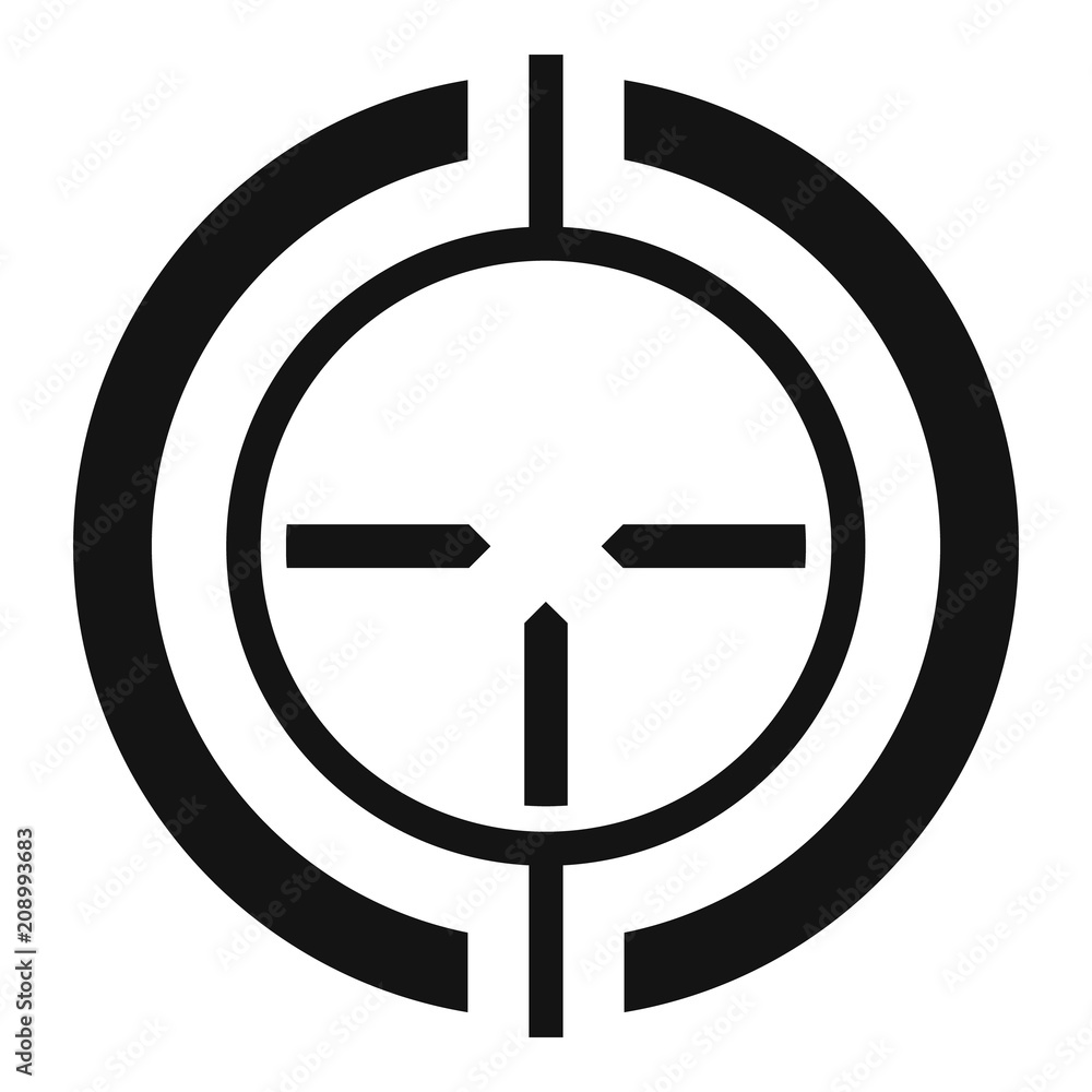 Poster gun scope aim icon. simple illustration of gun scope aim vector icon for web design isolated on whit