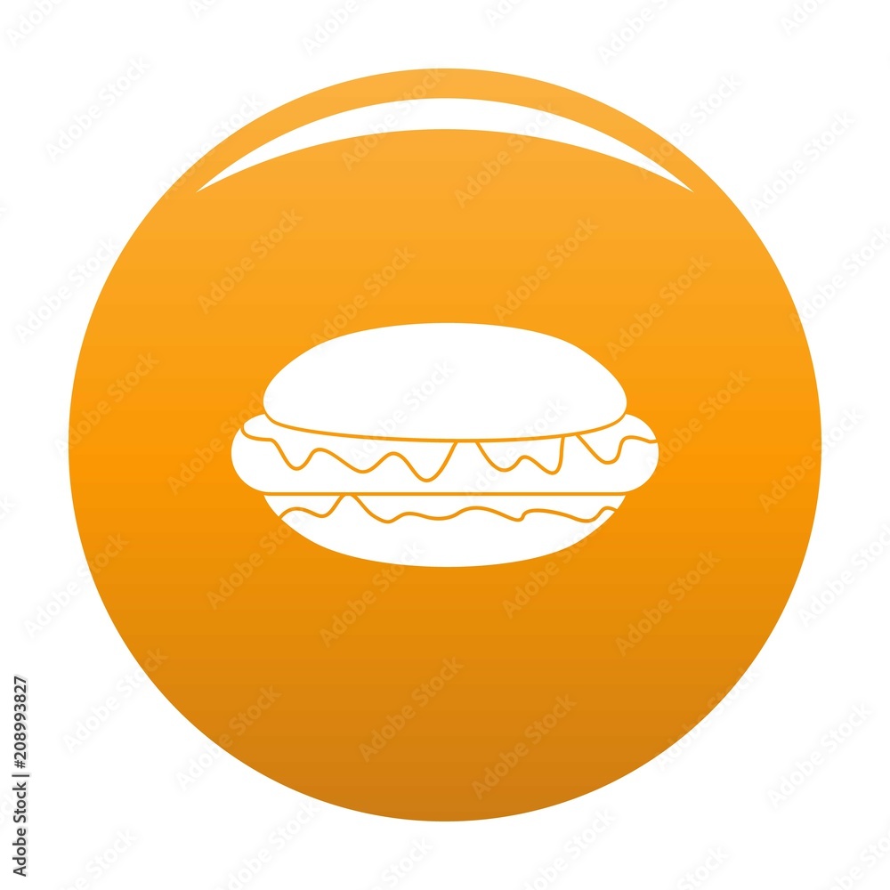 Poster hot dog icon. simple illustration of hot dog vector icon for any design orange