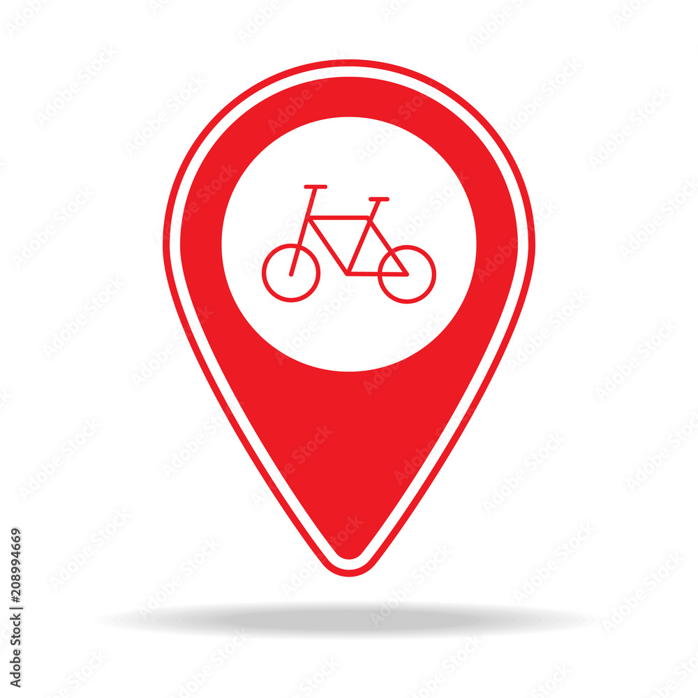 Aufkleber bicycle store map pin icon. element of warning navigation pin icon for mobile concept and web apps. 