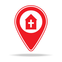 funeral home map pin icon. Element of warning navigation pin icon for mobile concept and web apps. Detailed funeral home map pin icon can be used for web and mobile