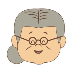 Cute grandmother face cartoon vector illustration graphic design