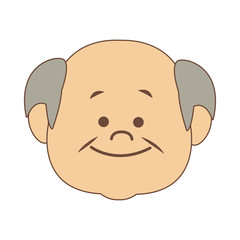 Cute grandfather face cartoon vector illustration graphic design