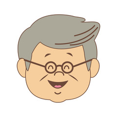 Cute grandfather face cartoon vector illustration graphic design