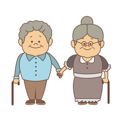 Beautiful grandparents couple cartoon vector illustration graphic design