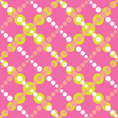 Seamless dots pattern, diogonal crosshatch fabric print, colorful seamless background