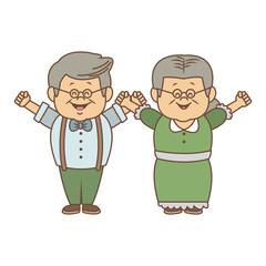 Beautiful grandparents couple cartoon vector illustration graphic design