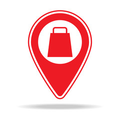 department store map pin icon. Element of warning navigation pin icon for mobile concept and web apps. Detailed department store map pin icon can be used for web and mobile