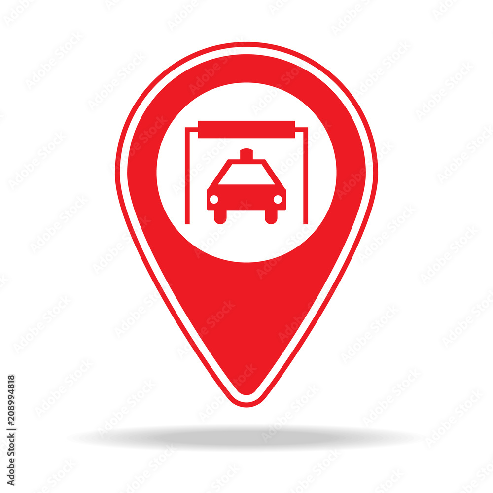 Aufkleber car wash map pin icon. element of warning navigation pin icon for mobile concept and web apps. detai