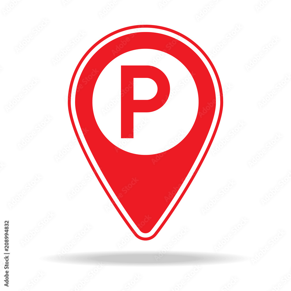 Poster parking map pin icon. element of warning navigation pin icon for mobile concept and web apps. detail