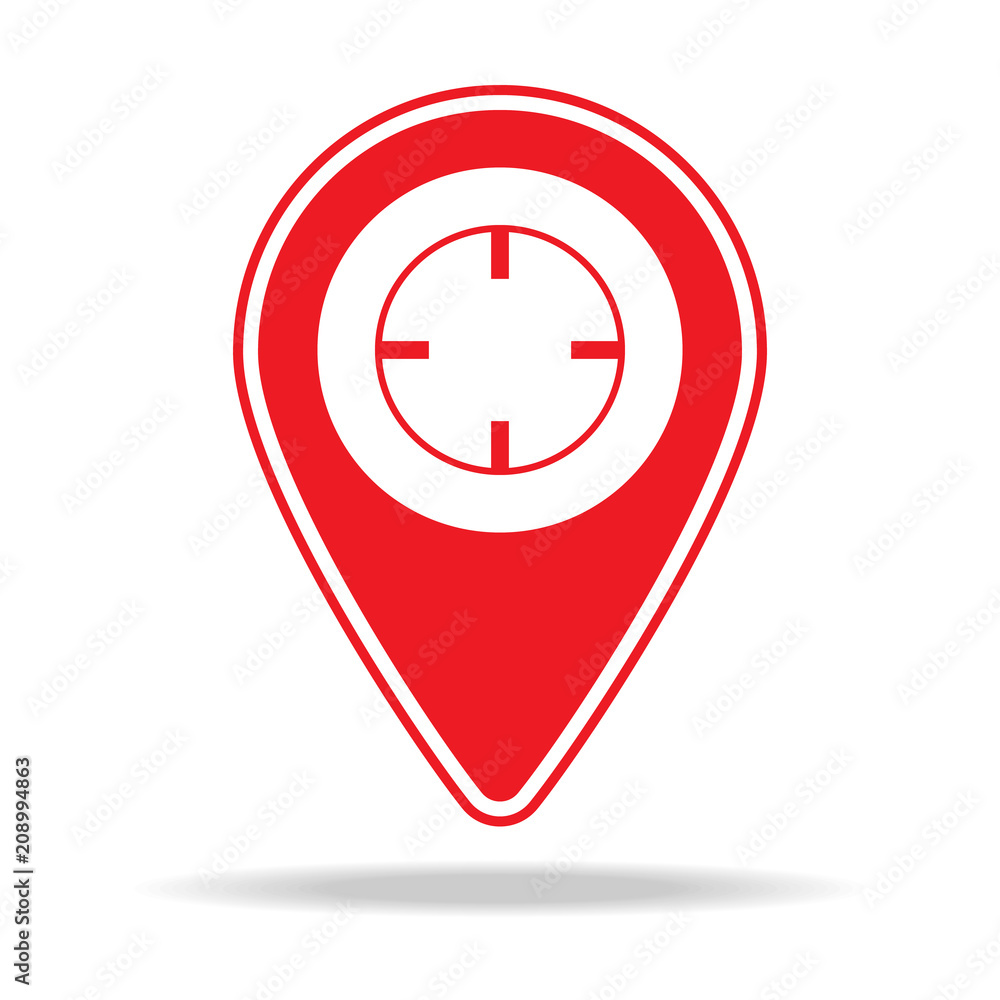 Poster crosshairs map pin icon. element of warning navigation pin icon for mobile concept and web apps. det