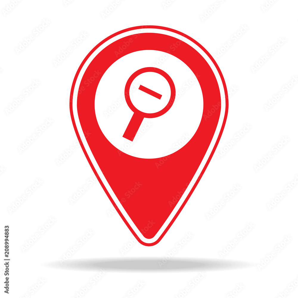 Aufkleber zoom out alt map pin icon. element of warning navigation pin icon for mobile concept and web apps. d