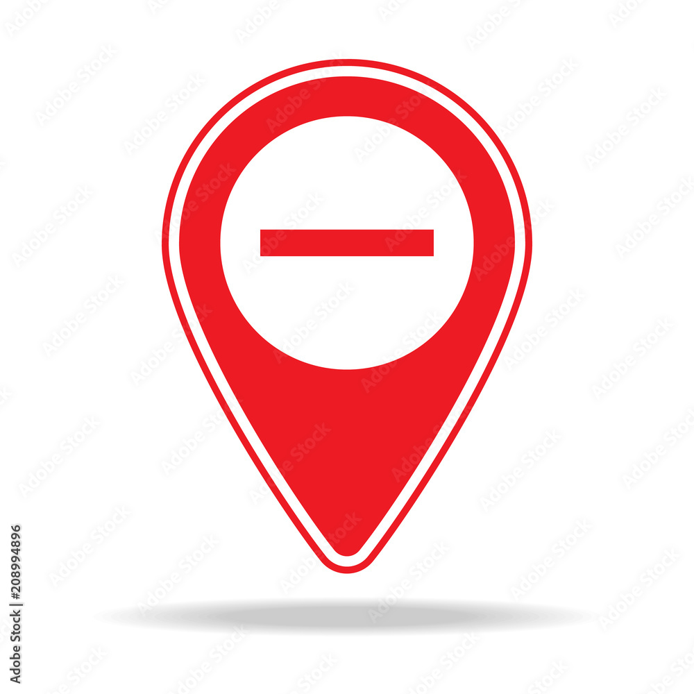 Poster zoom out map pin icon. element of warning navigation pin icon for mobile concept and web apps. detai
