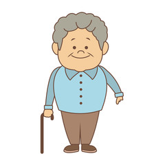 Cute and happy grandfather cartoon vector illustration graphic design