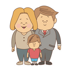 Obraz premium Parents and son family cartoon vector illustration graphic design