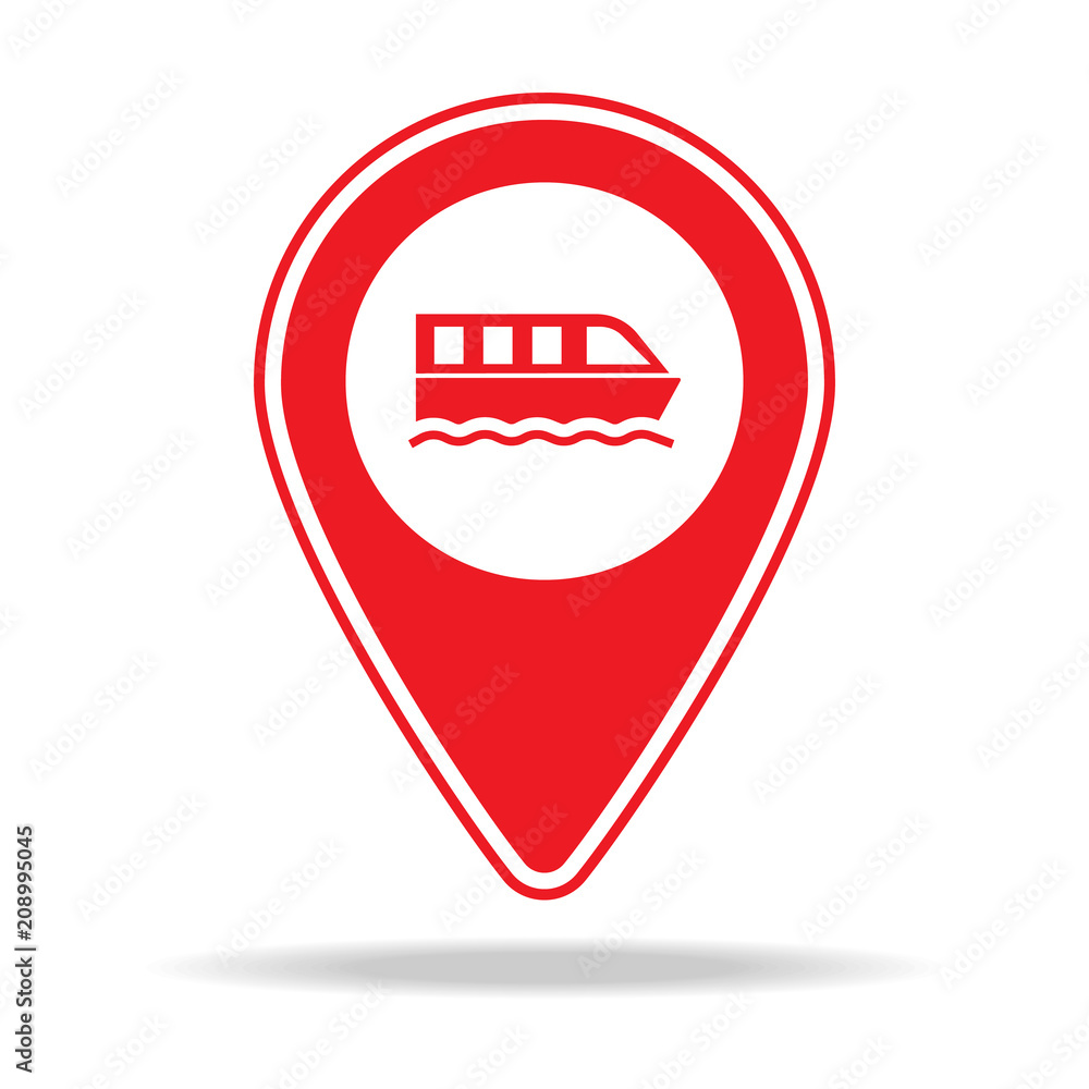 Poster boat tour map pin icon. element of warning navigation pin icon for mobile concept and web apps. deta