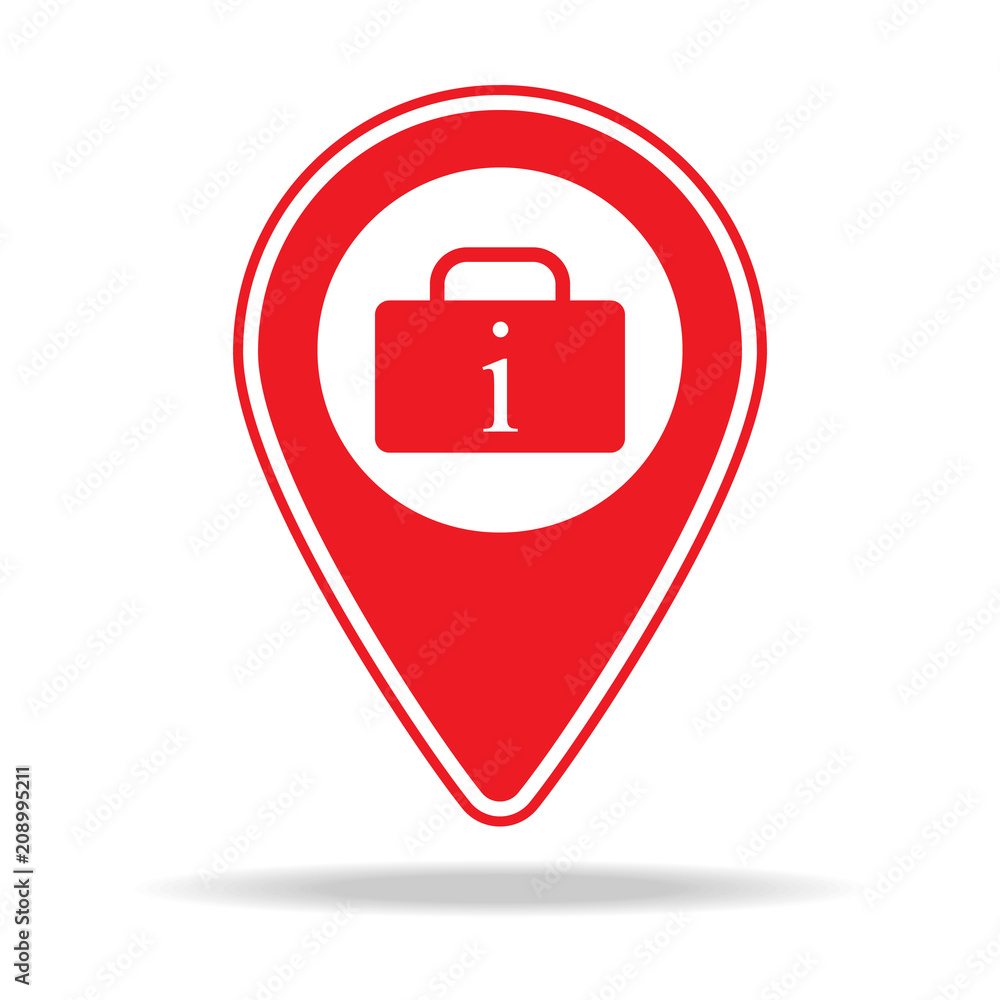 Poster travel agency map pin icon. element of warning navigation pin icon for mobile concept and web apps. 