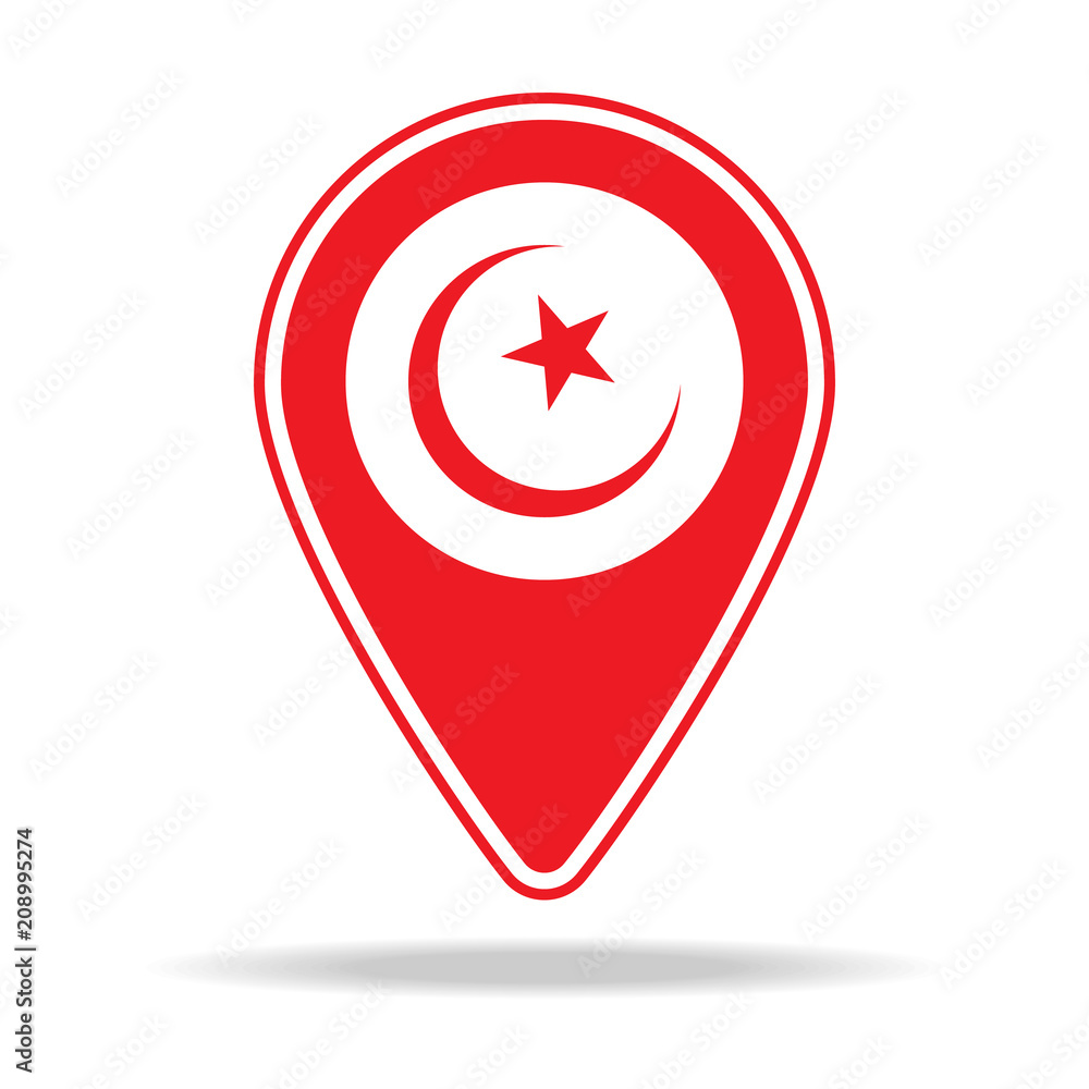Poster mosque map pin icon. element of warning navigation pin icon for mobile concept and web apps. detaile