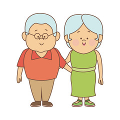Beautiful grandparents couple cartoon vector illustration graphic design