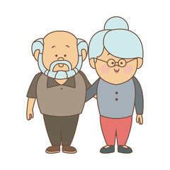 Beautiful grandparents couple cartoon vector illustration graphic design