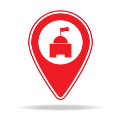 local government map pin icon. Element of warning navigation pin icon for mobile concept and web apps. Detailed local government map pin icon can be used for web and mobile