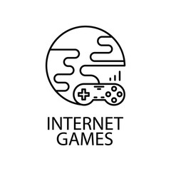 internet games outline icon. Element of gaming outline icon for mobile concept and web apps. Thin line internet games outline icon can be used for web and mobile