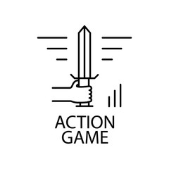 action game outline icon. Element of gaming outline icon for mobile concept and web apps. Thin line action game outline icon can be used for web and mobile