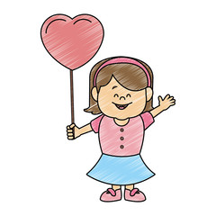 Cute and happy girl cartoon vector illustration graphic design