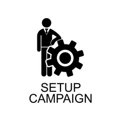 campaign setup icon. Element of seo and development icon with name for mobile concept and web apps. Detailed campaign setup icon can be used for web and mobile